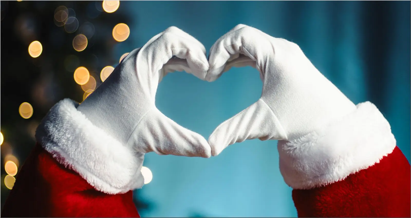XXL Postkarte Weihnachtkarte Hand Herz Form