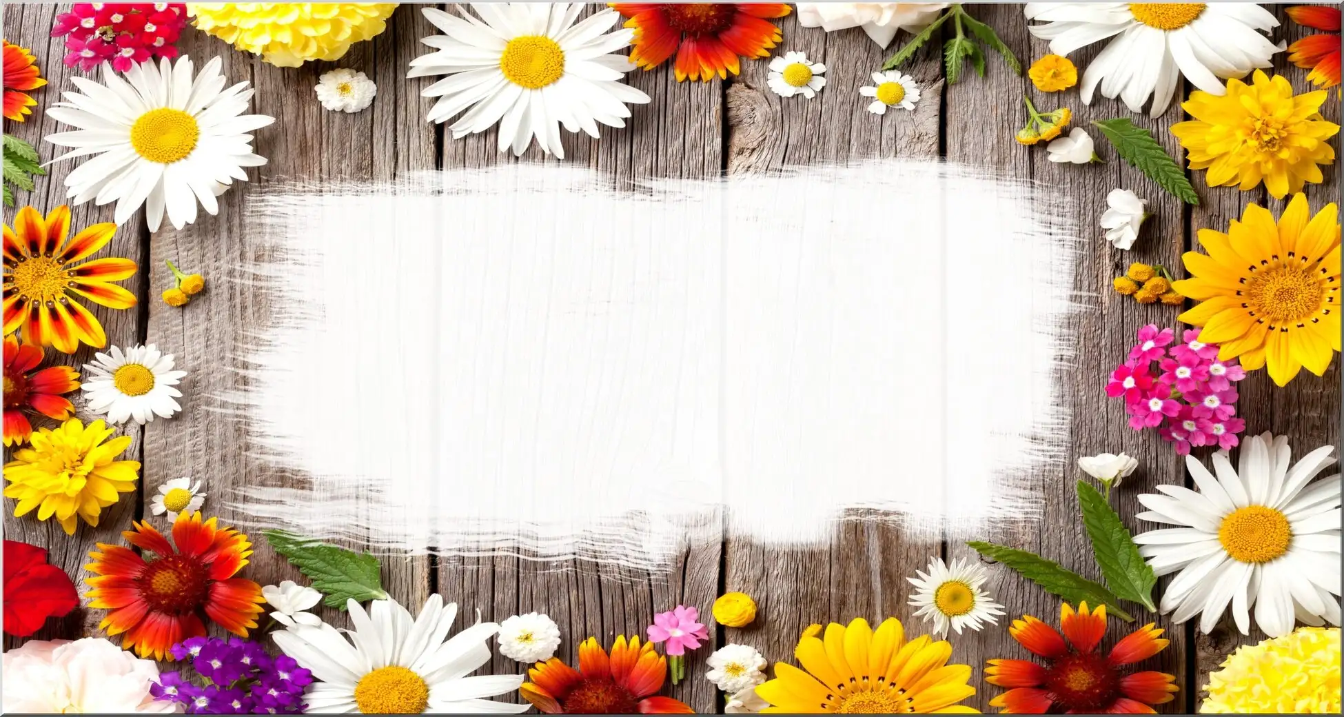 Postkarte Rahmen Mit Blumen Bunt Und Textfeld