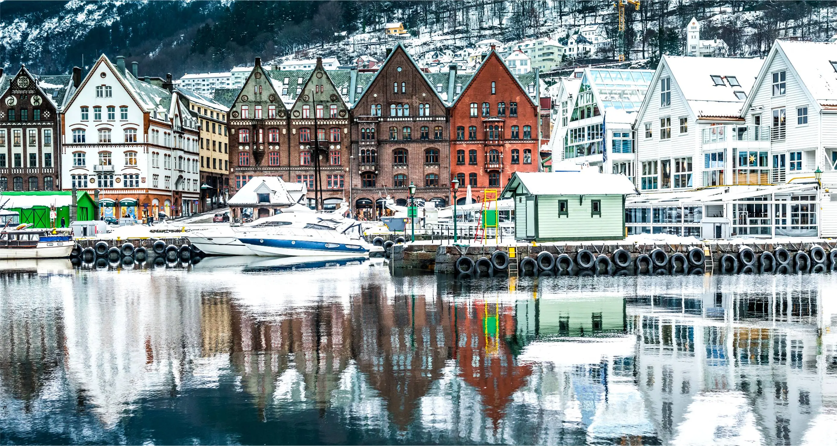 Postkarte Mit Skandinavischer Schneelandschaft Winter