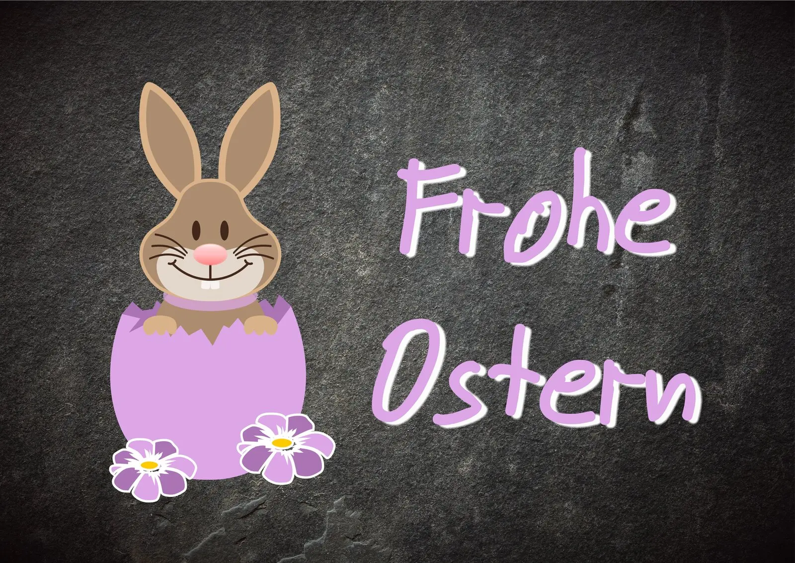 Ausgefallene Osterkarte mit Osterhase in Osterei und Blumen