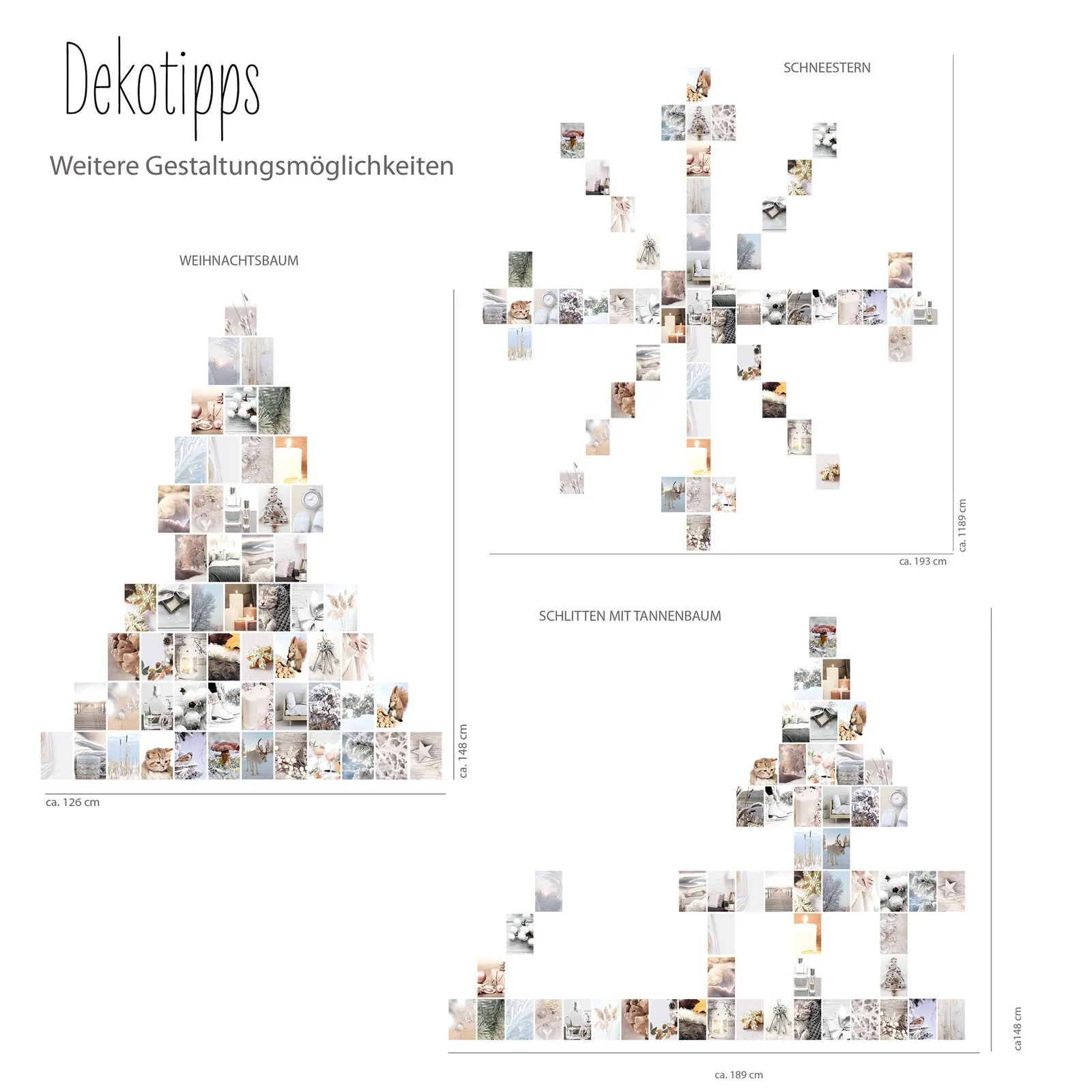 Dekotipps für Wandcollage Motiv Tannenbaum creme