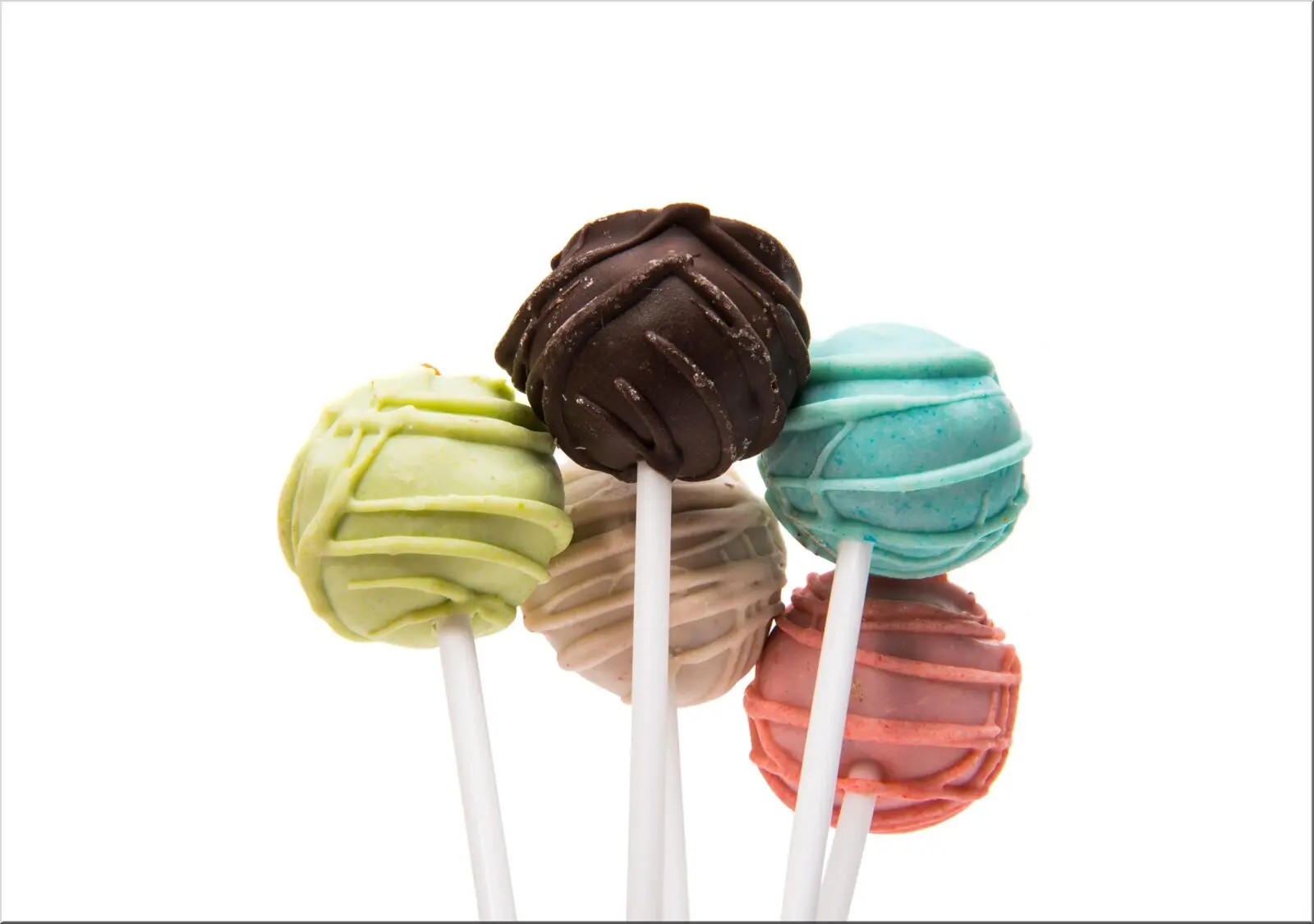 Din A6 Postkarte mit 5 leckeren Cakepops